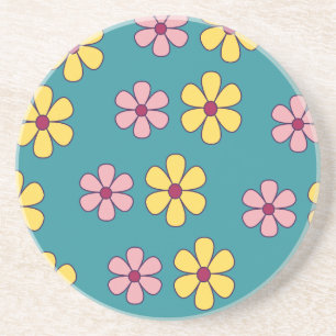Posavasos Patrón de flores grandes y pequeñas