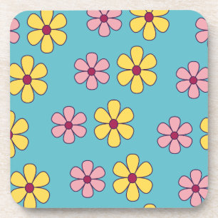 Posavasos Patrón de flores grandes y pequeñas