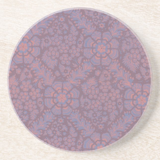 Posavasos Patrón de Flores Purpúreas (Frente)