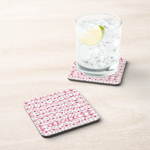 Posavasos Patrón de flores rosadas
