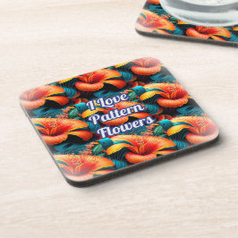 Posavasos Patrón de flores rosadas de salmón