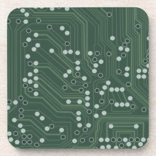 Posavasos Patrón de fondo del tablero del circuito verde