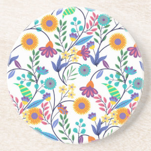 Posavasos Patrón de fondo floral exótico colorido-23145