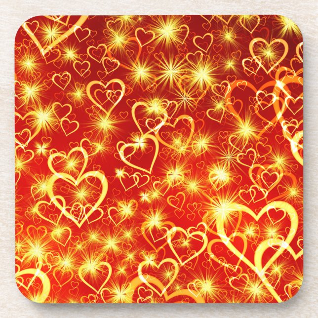 Posavasos Patrón de formas de corazón-25622 (Frente)