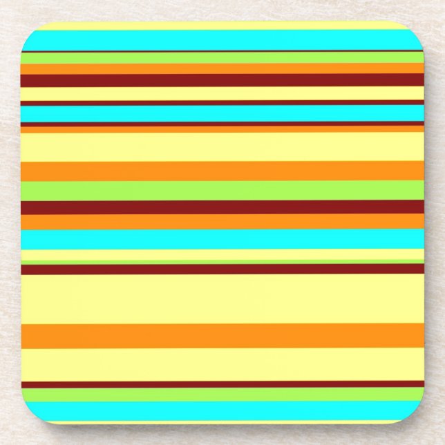 Posavasos Patrón de franja de diseño personalizado colorido (Frente)