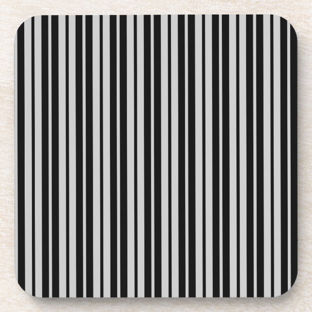Posavasos Patrón de franjas verticales grises y negras (Frente)