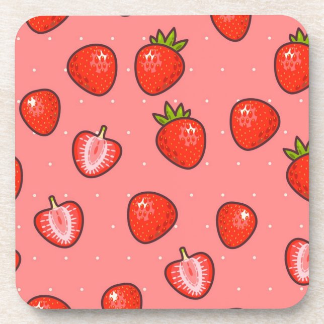 Posavasos Patrón de fresa (Frente)