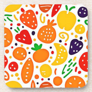 Posavasos Patrón de fruta vibrante