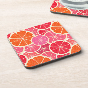 Posavasos Patrón de frutas de cítricos de naranja y pomelo