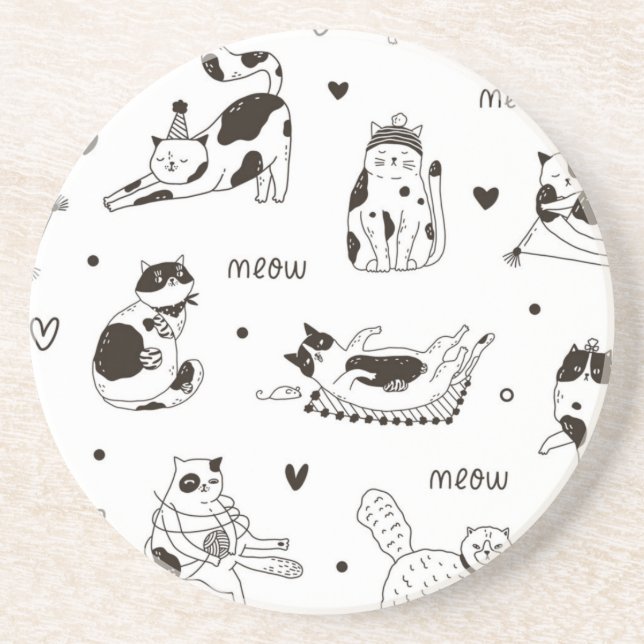 Posavasos Patrón de gato (Frente)