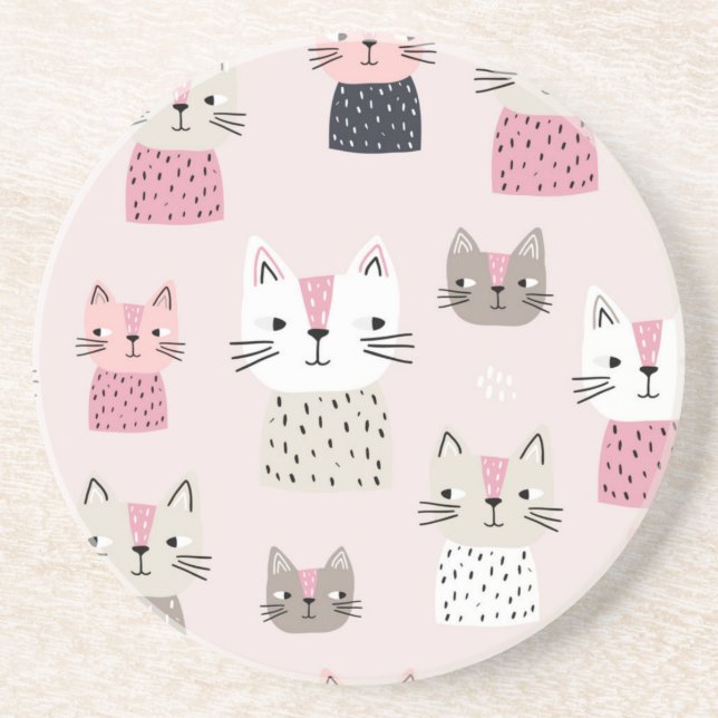 Posavasos Patrón de gato (Frente)