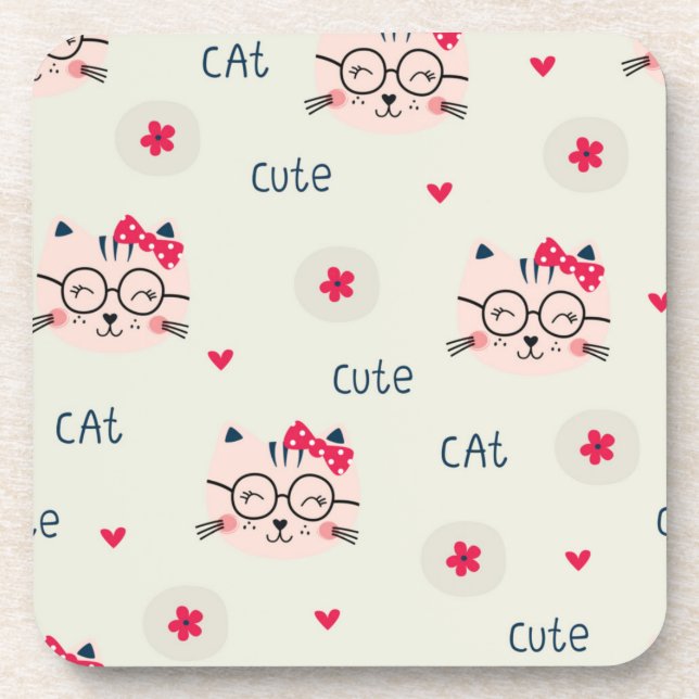 Posavasos Patrón de gato (Frente)