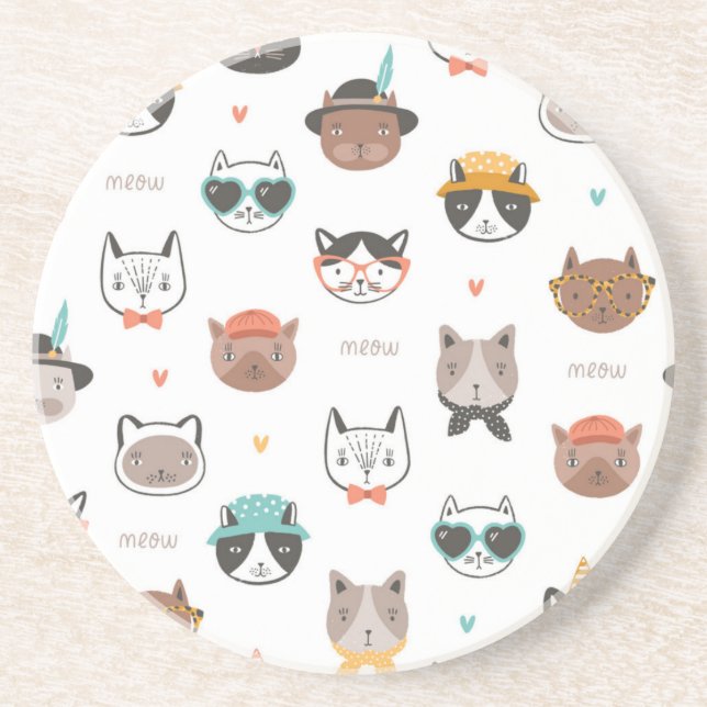 Posavasos Patrón de gato (Frente)