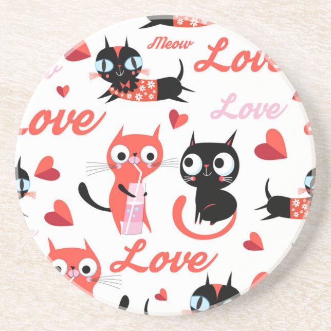 Posavasos Patrón de gato (Frente)