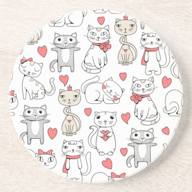 Posavasos Patrón de gato (Frente)
