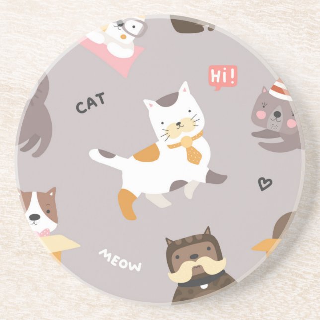 Posavasos Patrón de gato (Frente)
