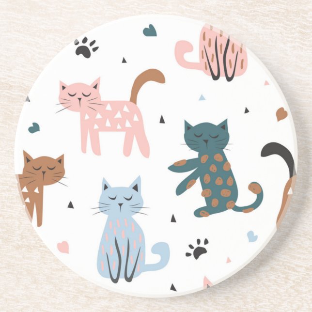 Posavasos Patrón de gato (Frente)