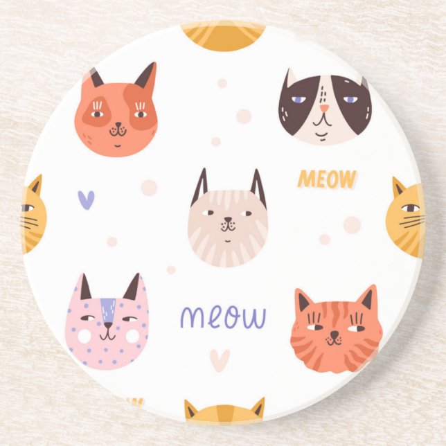 Posavasos Patrón de gato (Frente)