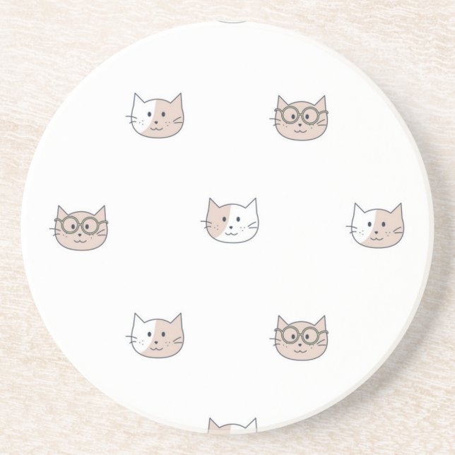 Posavasos Patrón de gato (Frente)