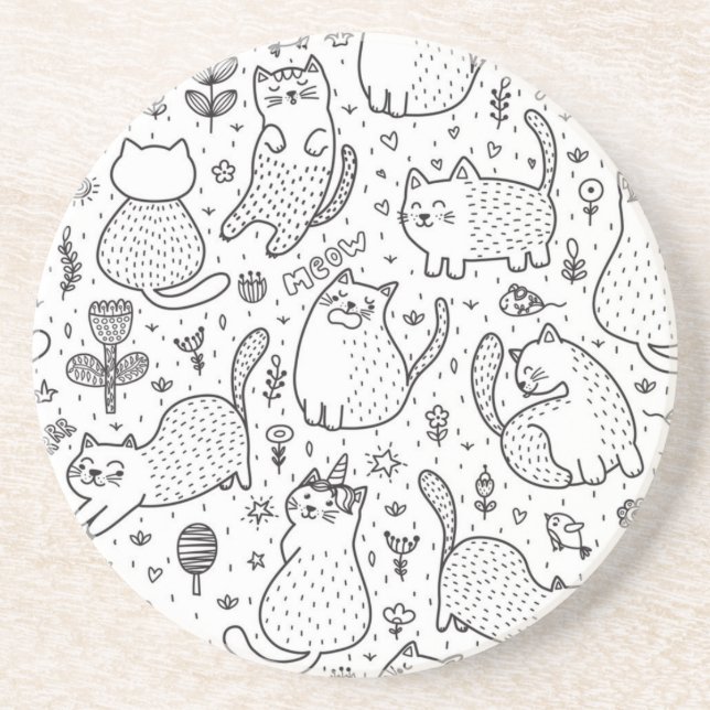 Posavasos Patrón de gato (Frente)
