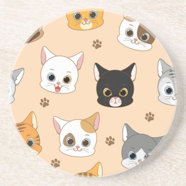 Posavasos Patrón de gato (Frente)
