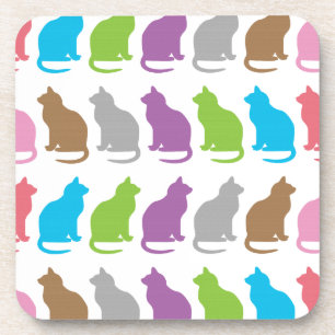 Posavasos Patrón de gato colorido