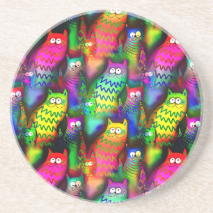 Posavasos Patrón de gatos divertidos-54578