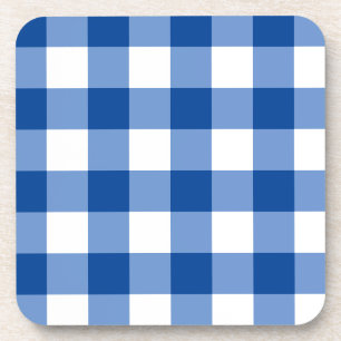 Posavasos Patrón de gingham azul