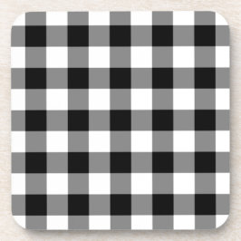 Posavasos Patrón de Gingham blanco y negro