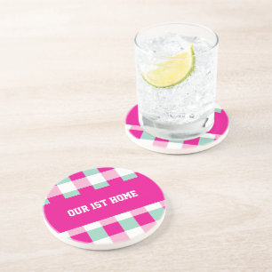 Posavasos Patrón de Gingham Nuestra 1ª Casa