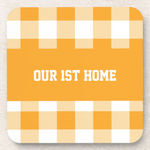 Posavasos Patrón de Gingham Nuestra Primera Casa