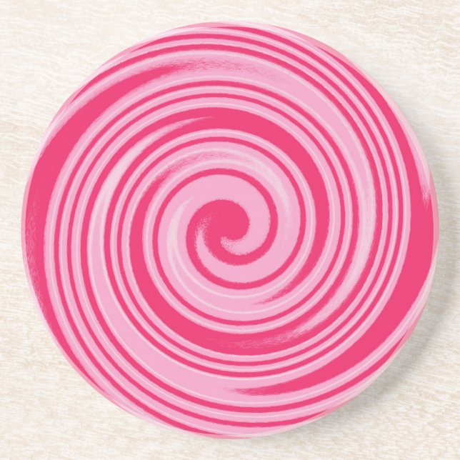 Posavasos Patrón de giro circular de PInk (Frente)