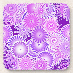 Posavasos Patrón de giro fractal, tonos púrpura