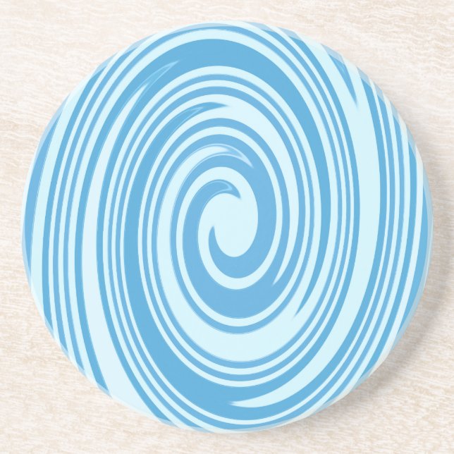 Posavasos Patrón de giro psicodélico azul (Frente)