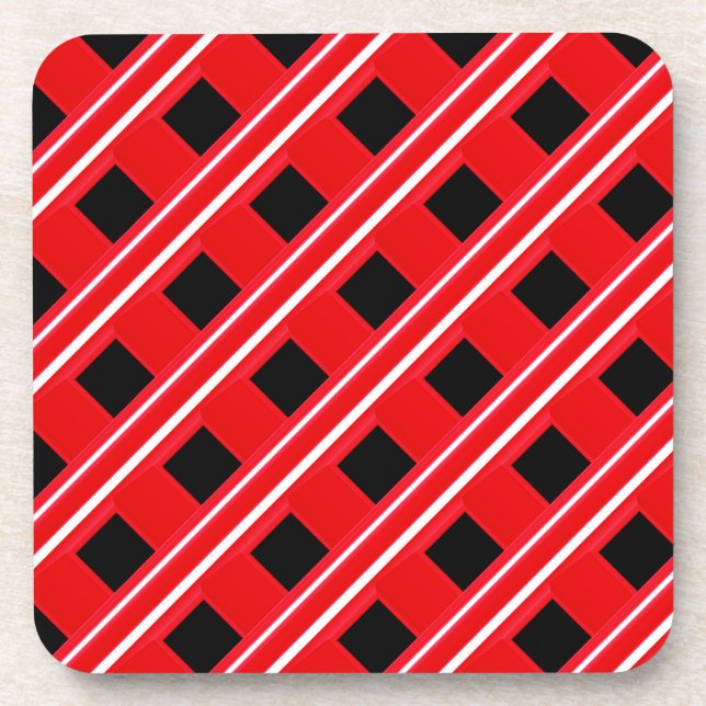 Posavasos Patrón De Grado Rojo Y Blanco (Frente)