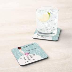 Posavasos Patrón de grano de madera Aqua Coasters de Novias