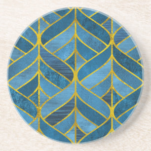 Posavasos Patrón de grifo azul dorado
