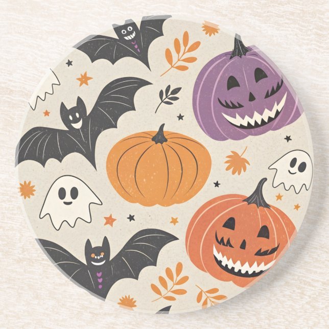 Posavasos Patrón de Halloween y otoño (Frente)