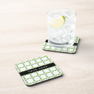 Posavasos Patrón de Hoja, Hojas Verdes, Tu Nombre