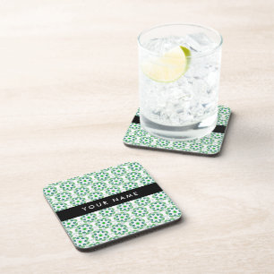 Posavasos Patrón de Hoja, Hojas Verdes, Tu Nombre