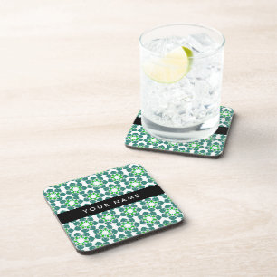Posavasos Patrón de Hoja, Hojas Verdes, Tu Nombre