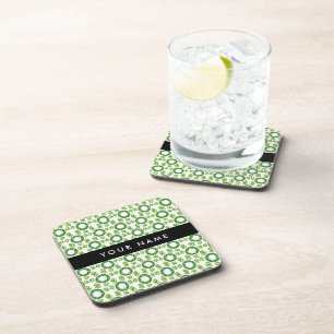 Posavasos Patrón de Hoja, Hojas Verdes, Tu Nombre