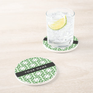 Posavasos Patrón de Hoja, Hojas Verdes, Tu Nombre