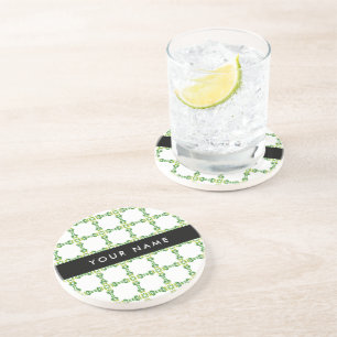 Posavasos Patrón de Hoja, Hojas Verdes, Tu Nombre