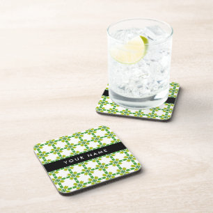 Posavasos Patrón de Hoja, Hojas Verdes, Tu Nombre