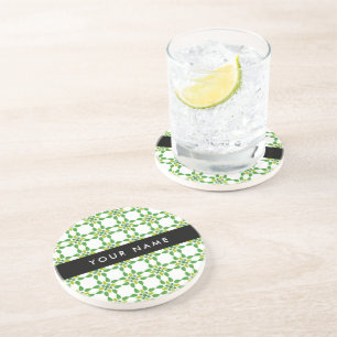 Posavasos Patrón de Hoja, Hojas Verdes, Tu Nombre