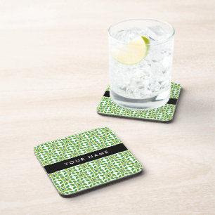 Posavasos Patrón de Hoja, Hojas Verdes, Tu Nombre