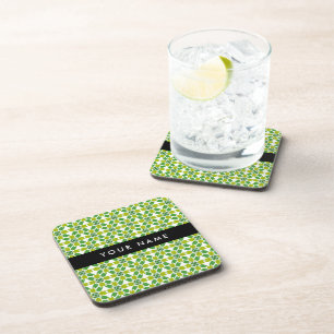 Posavasos Patrón de Hoja, Hojas Verdes, Tu Nombre