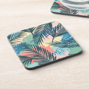 Posavasos Patrón de hoja tropical pastoral