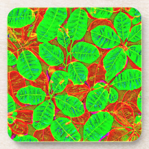 Posavasos Patrón de hoja verde exuberante